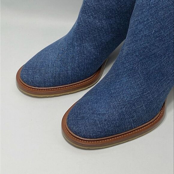 Chloe Edith Denim & Leather Heeled Ankle Boots size 40.5 - Picture 4 of 13